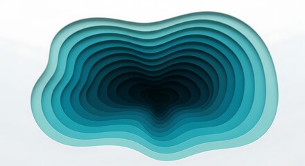 Abstract Blue Depth - A Layered Paper Cut Design.