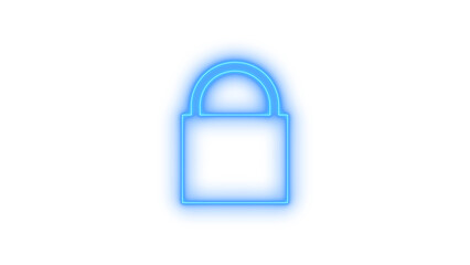 Glowing neon padlock icon isolated on transparent background. Security concept. Protection. Access control. Privacy. Locked symbol.