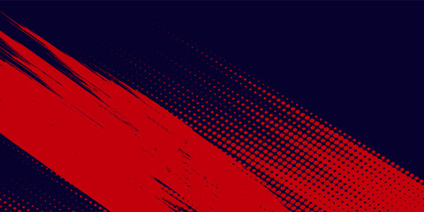 Halftone dots red and blue color pattern gradient grunge texture background. Dot pop art comic sport style vector illustration. grunge vector dots