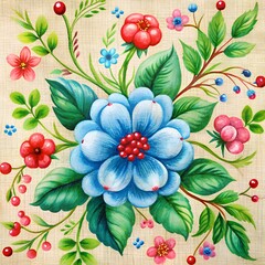 Folk Art Floral Arrangement