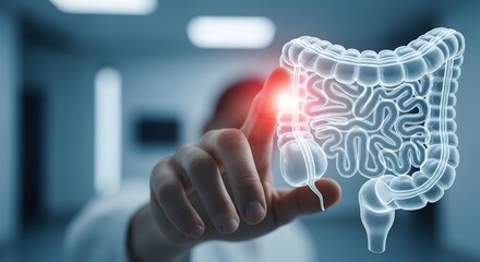 Doctor using innovative technology to diagnose and treat colon diseases in hospital
