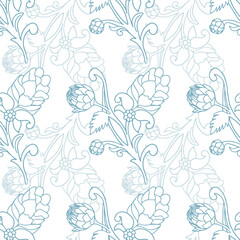 Accent Wall Design Artichokes and acorns botanical character and charm.
