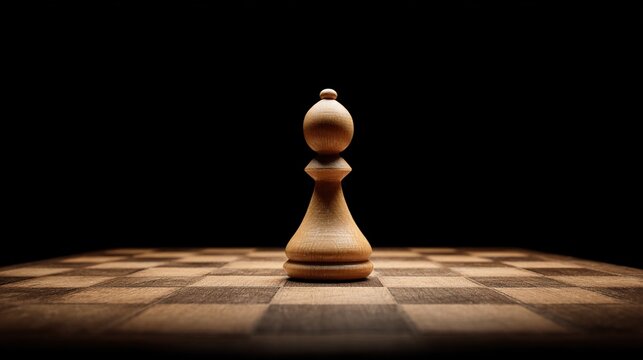 gambit. A single chess piece on a wooden board, connecting two sides in a minimalist game. tutorial guides, club newsletters, designed for tourism and weekend activity guides.