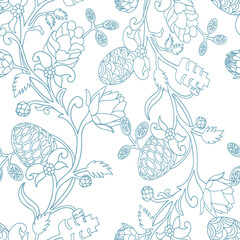 Accent Wall Design Artichokes and acorns botanical character and charm.
