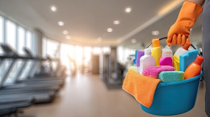 Cleaning Supplies In Gym Interior