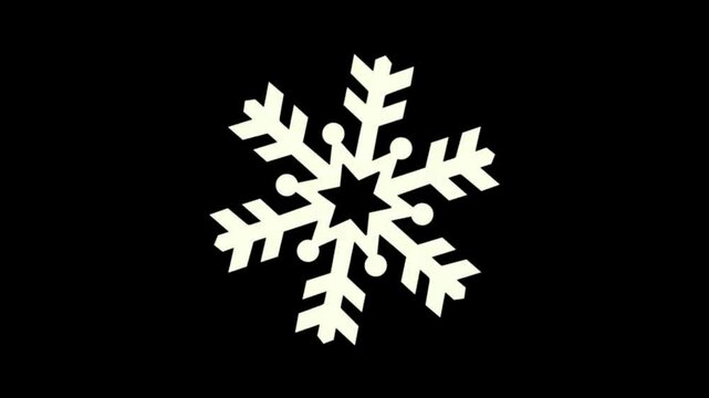 snowflake animation . Vibrant neon snowflake animation . 