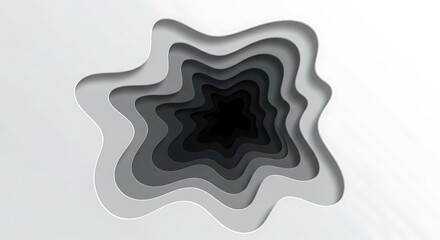 Abstract Layered Paper Cut Design with Depth and Shadow.