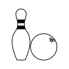 Bowling icon logo design. bowling ball and pin sign and symbol.