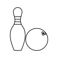 Bowling icon logo design. bowling ball and pin sign and symbol.