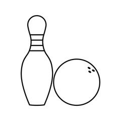 Bowling icon logo design. bowling ball and pin sign and symbol.