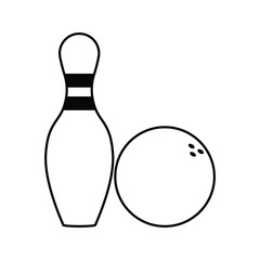 Bowling icon logo design. bowling ball and pin sign and symbol.