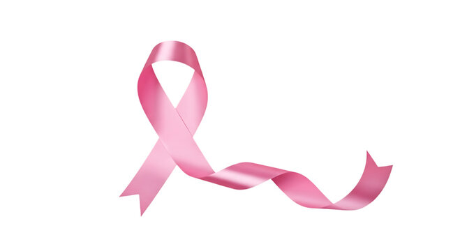 Pink Awareness Ribbon for Breast Cancer Isolated on PNG Background