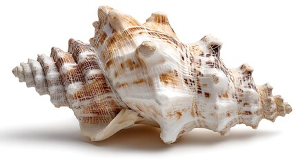 Obraz premium Close-up of a beautiful, intricately patterned seashell, showcasing its natural texture and form.