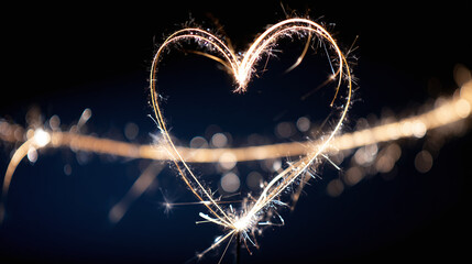 Heart of Sparkles: A magical display of affection and celebration captured in a single frame with a heart shape made from sparkler trails.