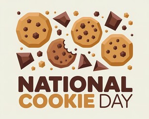 Celebrate national cookie day with delicious treats isolated on white background