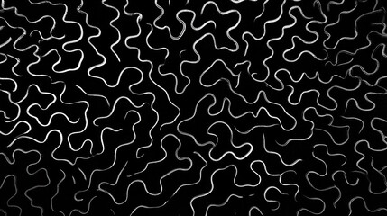 Abstract pattern of shimmering silver wavy lines on a black background, creating a sense of movement and depth