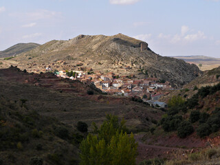 Ancient, partially abandoned village on a mountain where a mine was located