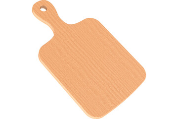Wood Cutting Board for Chopping with handle. Bamboo cutting board for kitchen, transparent background