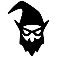 Angry Christmas Elf Face Solid Icon