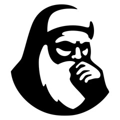 Thinking Santa Solid Icon
