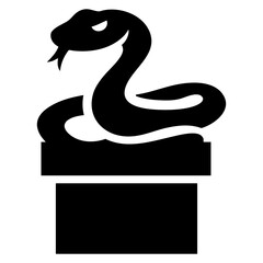 Naklejka premium Snake In Christmas Present Box Dangerous Gift