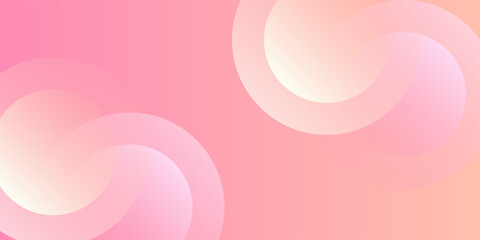 Minimalist banner background, pastel colorful, pink and yellow gradations. Circle effect style geometric, abstract background. VECTOR ILUSTRATION