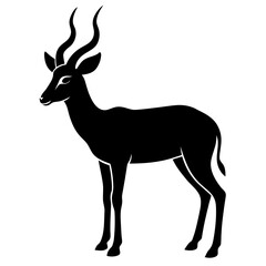 Fototapeta premium Silhouette of an antelope standing up on transparent background