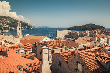 Dubrovnik old town panorama in a beautiful summer day, Croatia