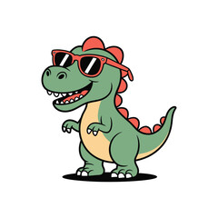 Fototapeta premium Cool Dinosaur with Sunglasses