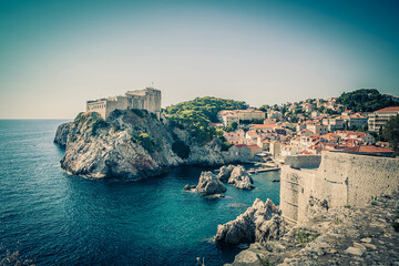 Dubrovnik old town panorama in a beautiful summer day, Croatia