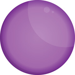 Smooth Violet Sphere With Highlighted Surface And Subtle Shadow Accents Isolated On White Background