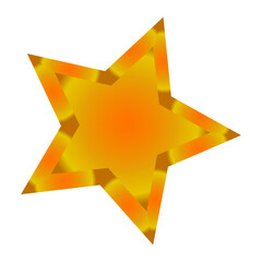 A bright orange star with a textured border, isolated on a