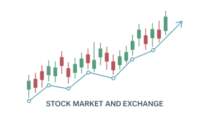 Dynamic stock market trend chart showing upward growth for financial investment success, ideal for business analysis, finance reports and data visualization projects