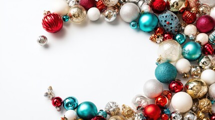 Obraz premium Christmas Celebration and Decor: Shining Christmas Ball Ornaments as Gifts Creating a Festive Atmosphere 