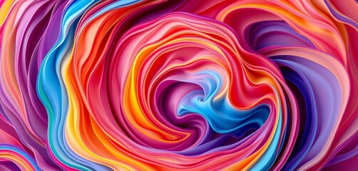 Obraz premium Abstract swirling layered colors, vibrant hues blend seamlessly creating depth and texture, seamless, visual