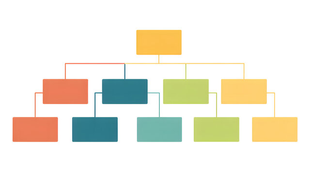Visualize your company's structure with this modern org chart, ideal for presentations, reports and training materials, demonstrating growth and scalability.