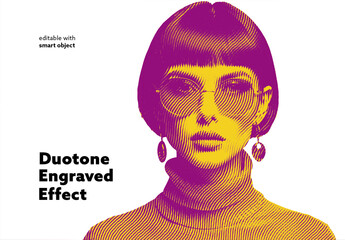Duotone Engraved Photo Effect