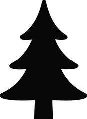 Stylized Triangular Pine Tree Silhouette with Bold Trunk