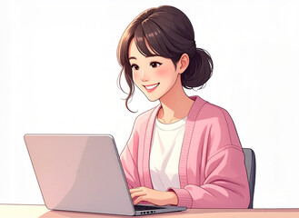 パソコンを使う女性