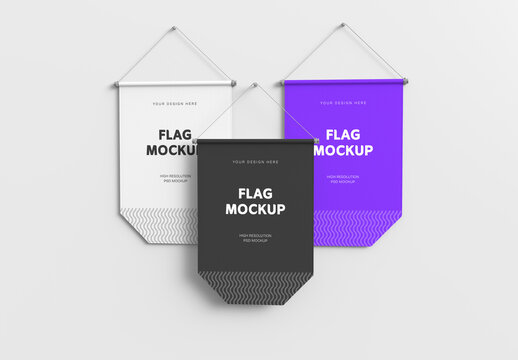 Flag Mockup Set Template