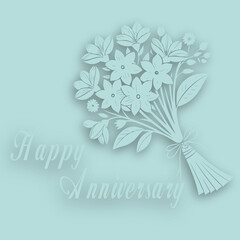 Happy Anniversary Floral Bouquet Card Design