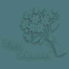 Elegant Floral Bouquet Anniversary Greeting