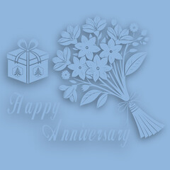 Anniversary Bouquet and Gift Vector