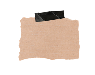 A piece of torn edges paper ripped, Brown notepaper journal sticker, Piece of brown paper isolated on transparent background