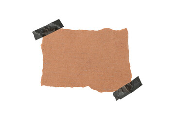 A piece of torn edges paper ripped, Brown notepaper journal sticker, Piece of brown paper isolated on transparent background