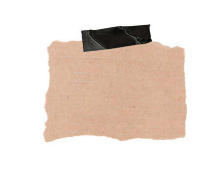 A piece of torn edges paper ripped, Brown notepaper journal sticker, Piece of brown paper isolated on transparent background