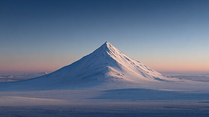 Snowy Mountain Peak At Dawn