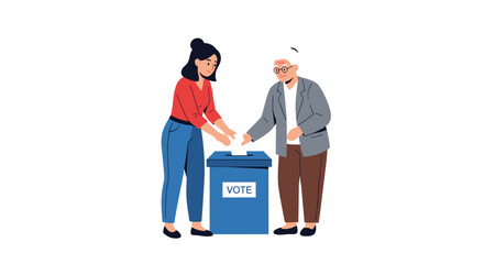 Diverse generations bravely cast their ballots in a vital election, symbolizing civic duty and democratic participation for all citizens