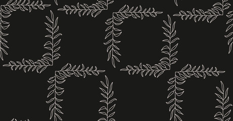 Elegant Hand-Drawn Botanical Corner Pattern