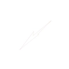 A delicate, minimalist line drawing of a lightning bolt, angled on a clean, white background.